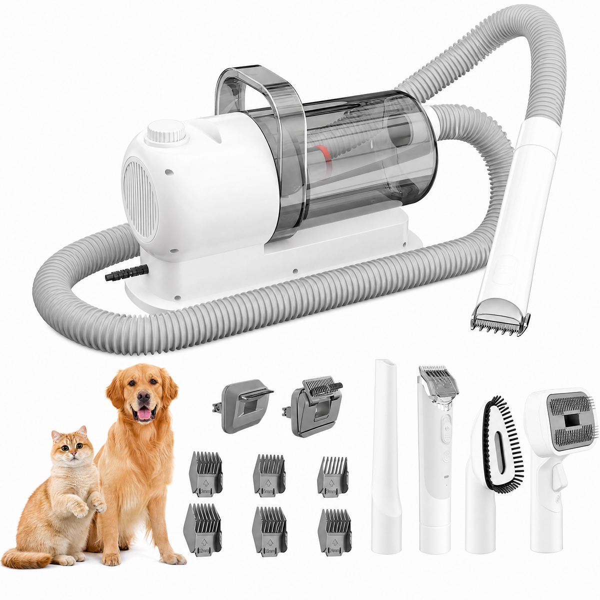 PitchMeow 6-in-1 Pet Grooming Vacuum Kit
