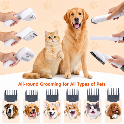 PitchMeow 6-in-1 Pet Grooming Vacuum Kit